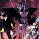 A cartoon image of multiple Transformers from the Beast Wars comic book, all standing together.